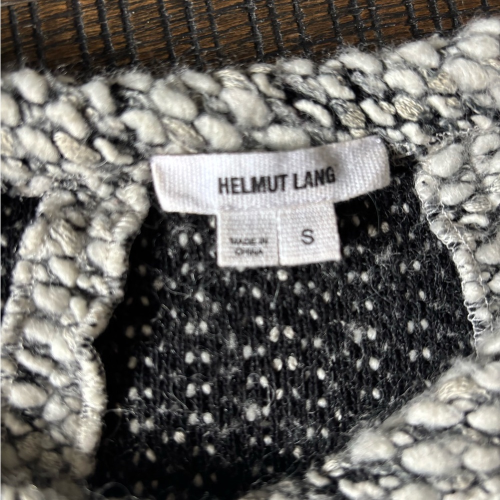 Helmut Lang Boucle Wool Blend Drop Shoulder Pullover Sweater, Gray Small - Picture 4 of 11